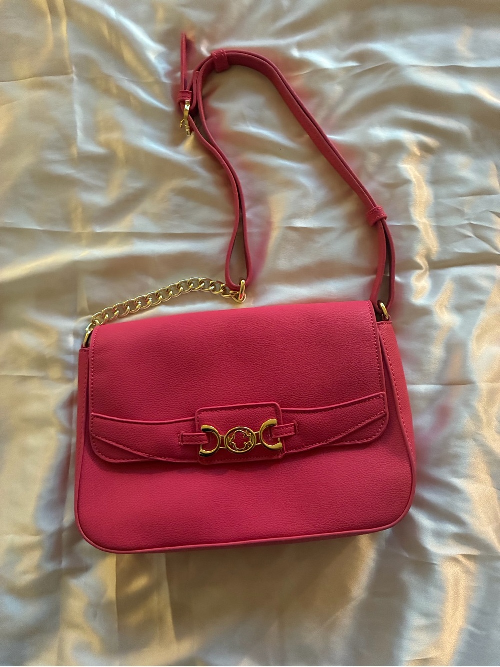 Womens C. Wonder Skye Caviar Falk Textured Flap Shoulder Bag Bright Azalea